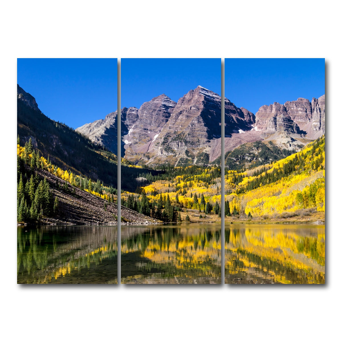 AUTO-MOCKUP WHITE | Maroon Bells Autumn | 3 Piece | Gallery Wrap Canvas | group=8x18