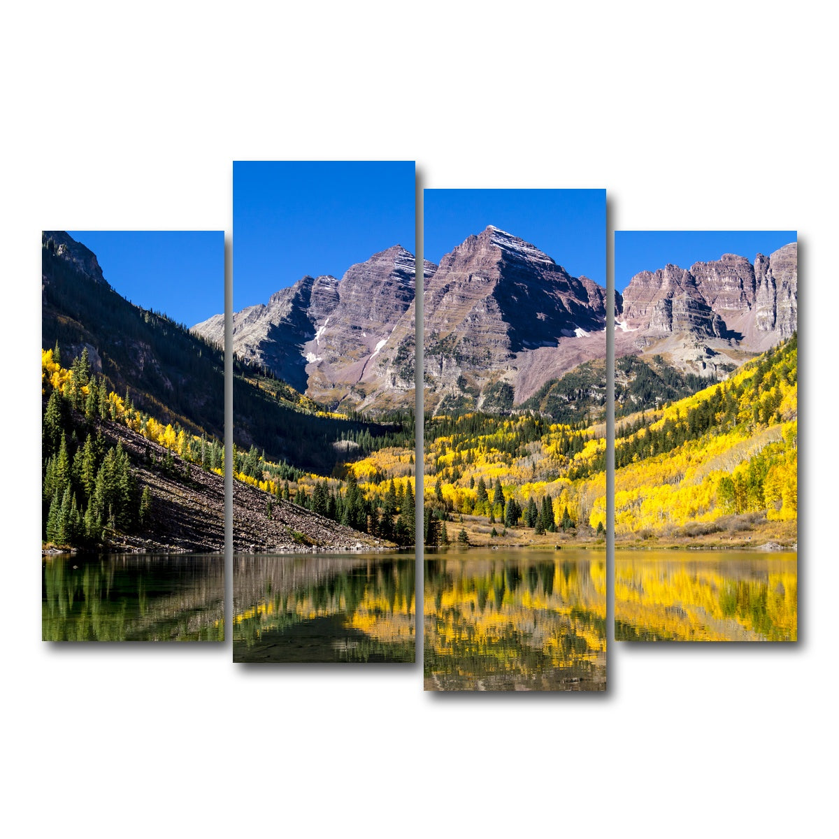 AUTO-MOCKUP WHITE | Maroon Bells Autumn | 4 Piece | Gallery Wrap Canvas | group=4_normal