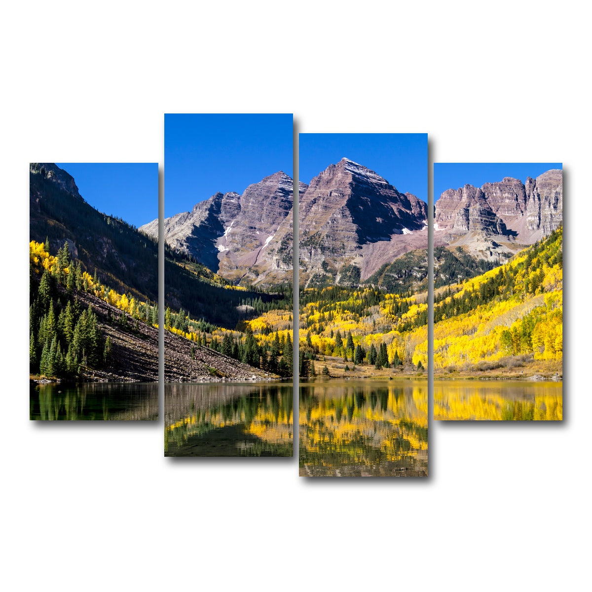 AUTO-MOCKUP WHITE | Maroon Bells Autumn | 4 Piece | Gallery Wrap Canvas | group=4_short