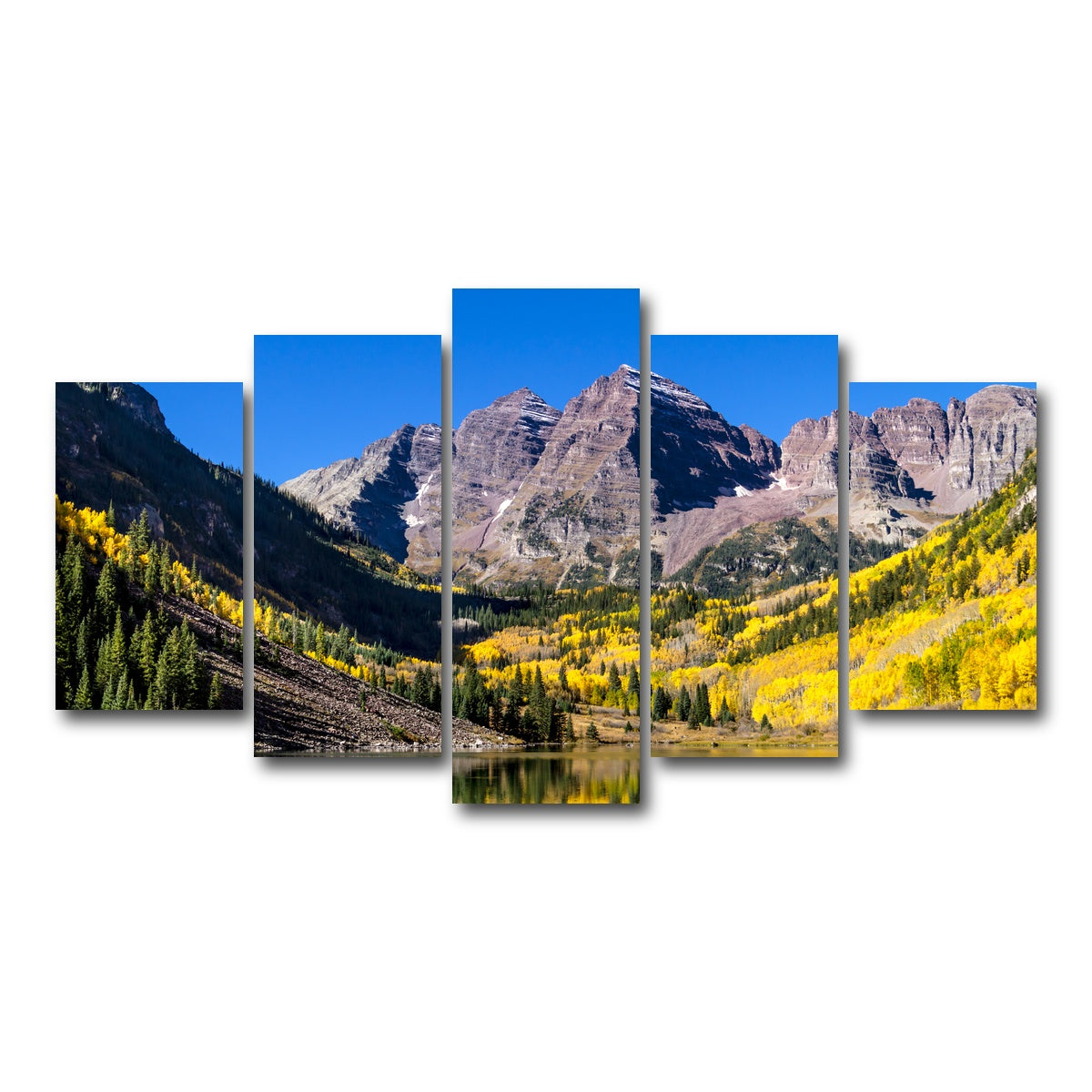 AUTO-MOCKUP WHITE | Maroon Bells Autumn | 5 Piece | Gallery Wrap Canvas | group=5_normal