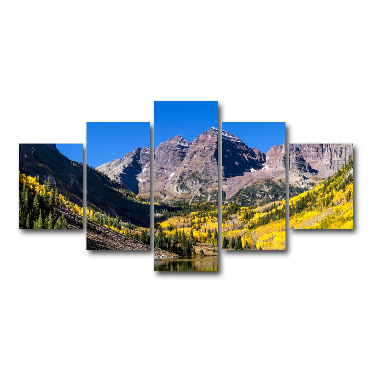 AUTO-MOCKUP WHITE | Maroon Bells Autumn | 5 Piece | Gallery Wrap Canvas | group=5_short