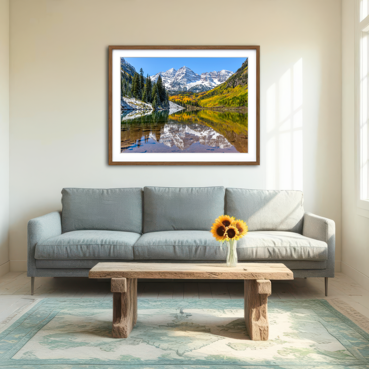 AUTO-MOCKUP ROOM | Maroon Bells Snow Coated Wall Art