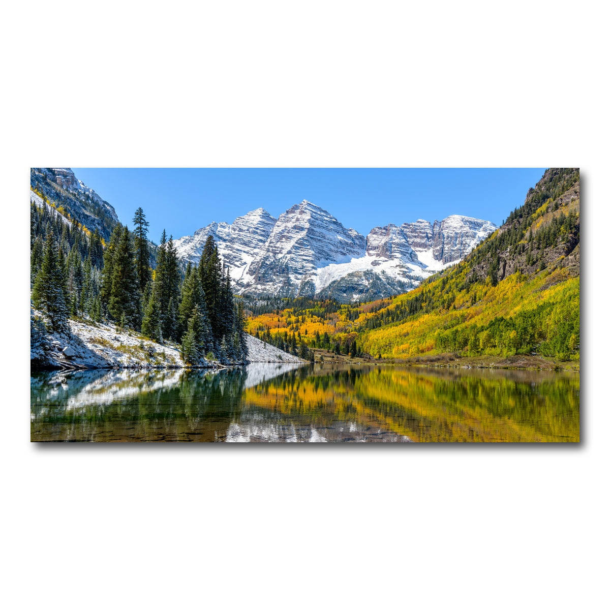 AUTO-MOCKUP WHITE | Maroon Bells Snow Coated | 1 Piece | Gallery Wrap Canvas | group=2x1