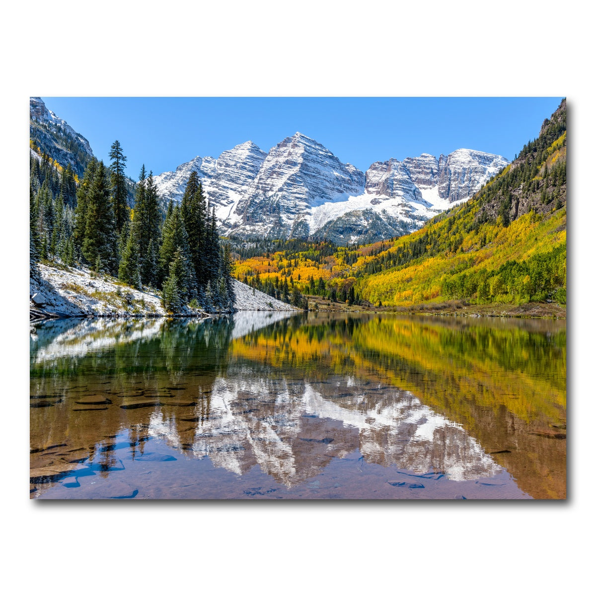 AUTO-MOCKUP WHITE | Maroon Bells Snow Coated | 1 Piece | Gallery Wrap Canvas | group=4x3