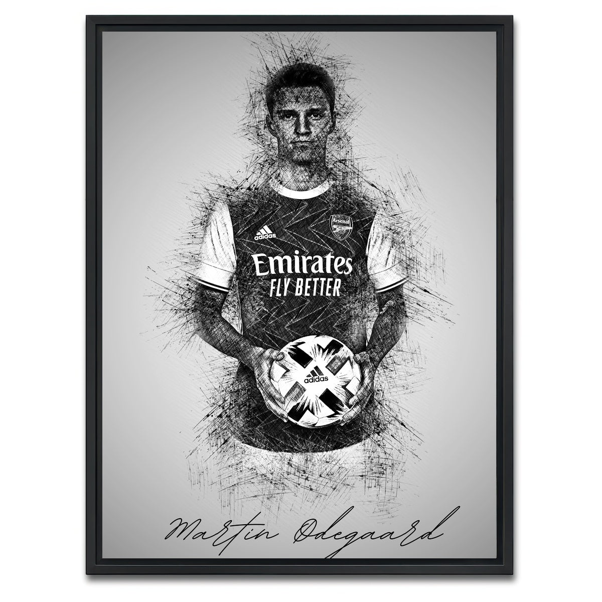 AUTO-MOCKUP WHITE | Martin Odegaard | 1 Piece | Black Framed Canvas | group=3x4