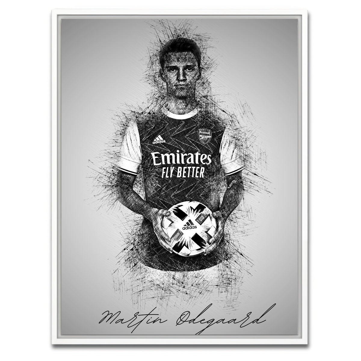 AUTO-MOCKUP WHITE | Martin Odegaard | 1 Piece | White Framed Canvas | group=3x4