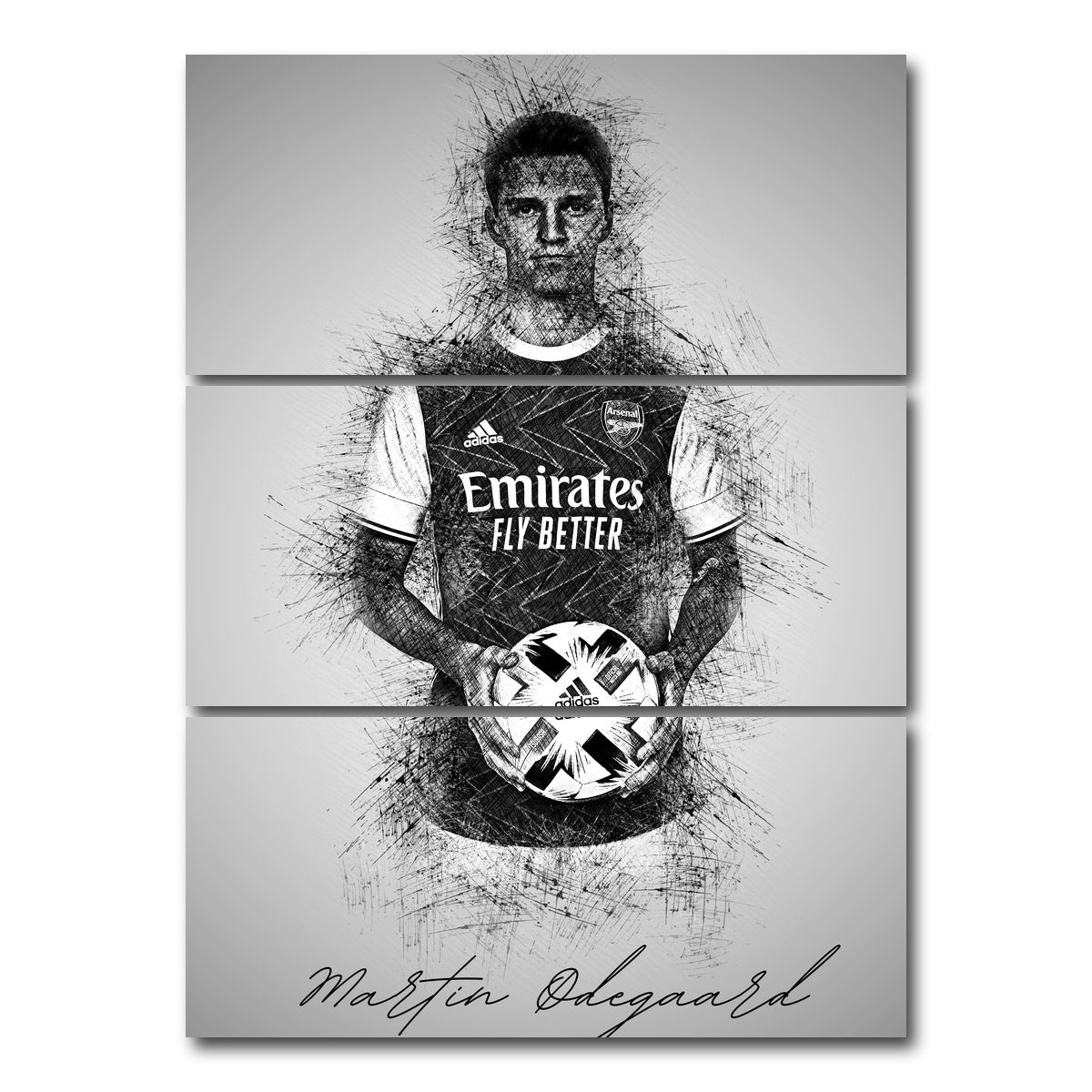 AUTO-MOCKUP WHITE | Martin Odegaard | 3 Piece | Gallery Wrap Canvas | group=8x18_stacked