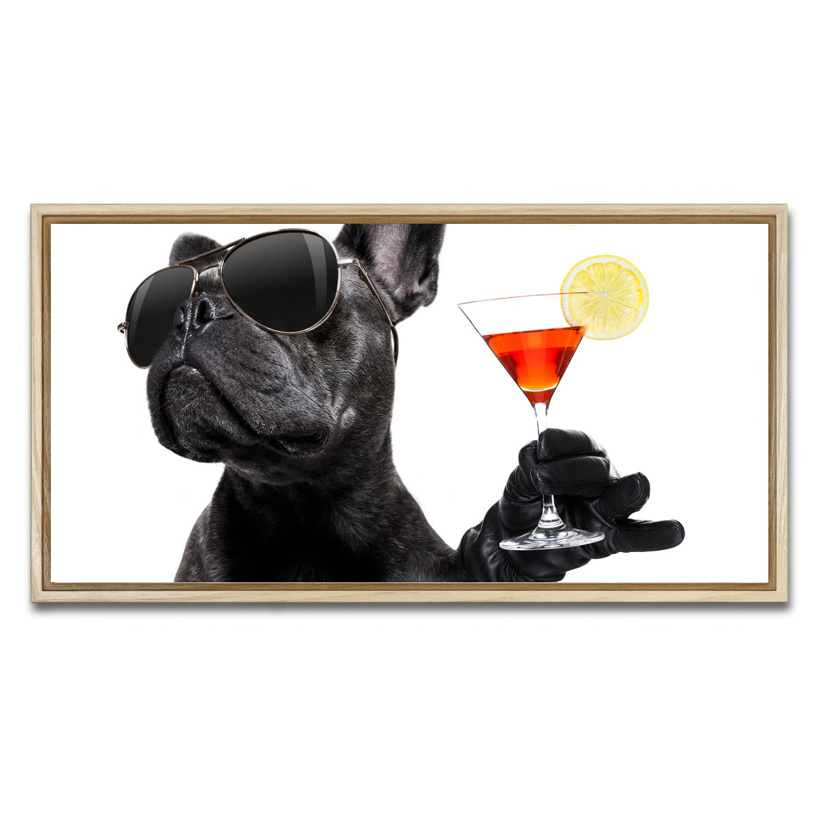 AUTO-MOCKUP WHITE | Martini Dog | 1 Piece | Natural Framed Canvas | group=2x1