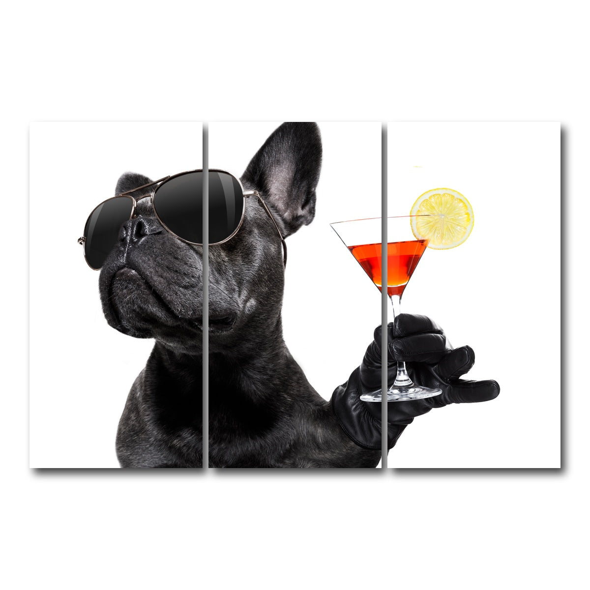 AUTO-MOCKUP WHITE | Martini Dog | 3 Piece | Gallery Wrap Canvas | group=12x24