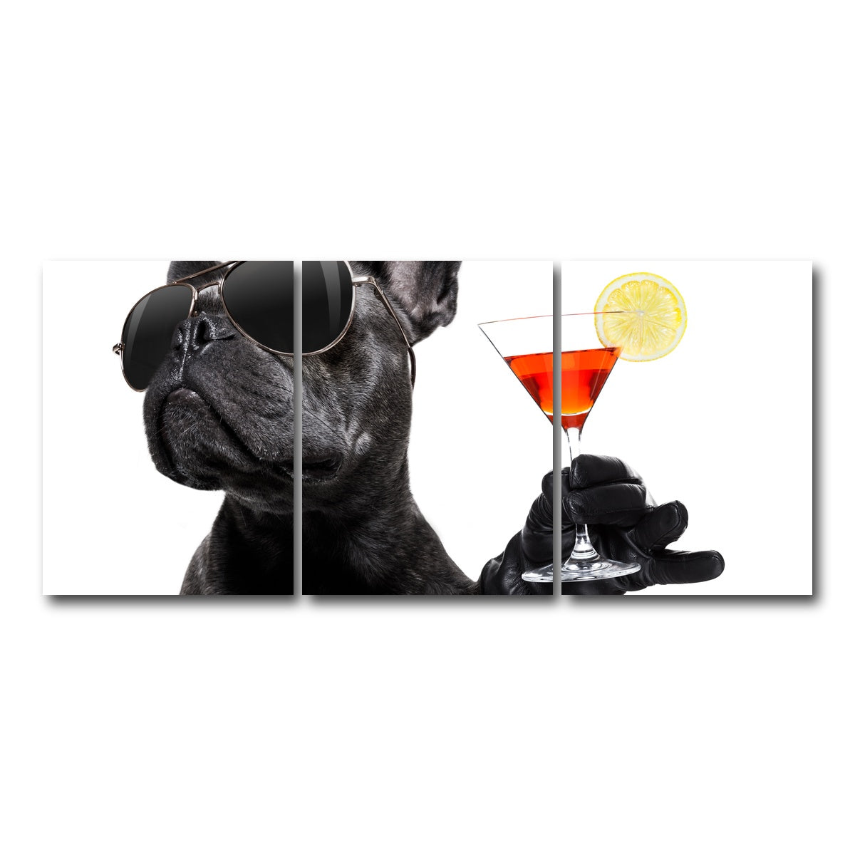 AUTO-MOCKUP WHITE | Martini Dog | 3 Piece | Gallery Wrap Canvas | group=18x24