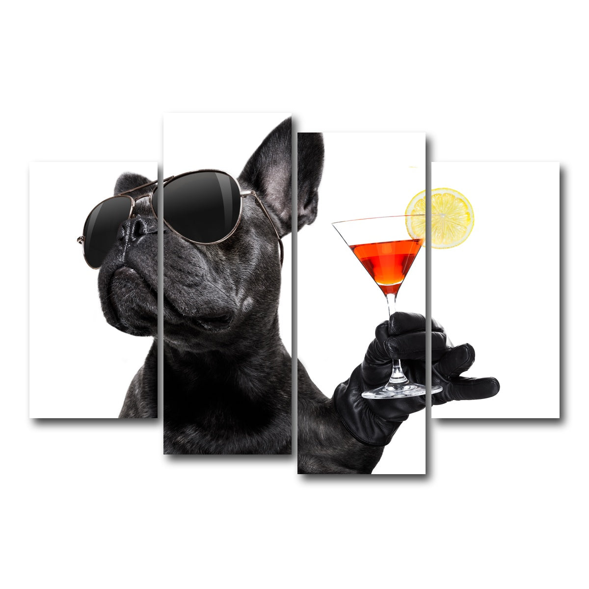 AUTO-MOCKUP WHITE | Martini Dog | 4 Piece | Gallery Wrap Canvas | group=4_short