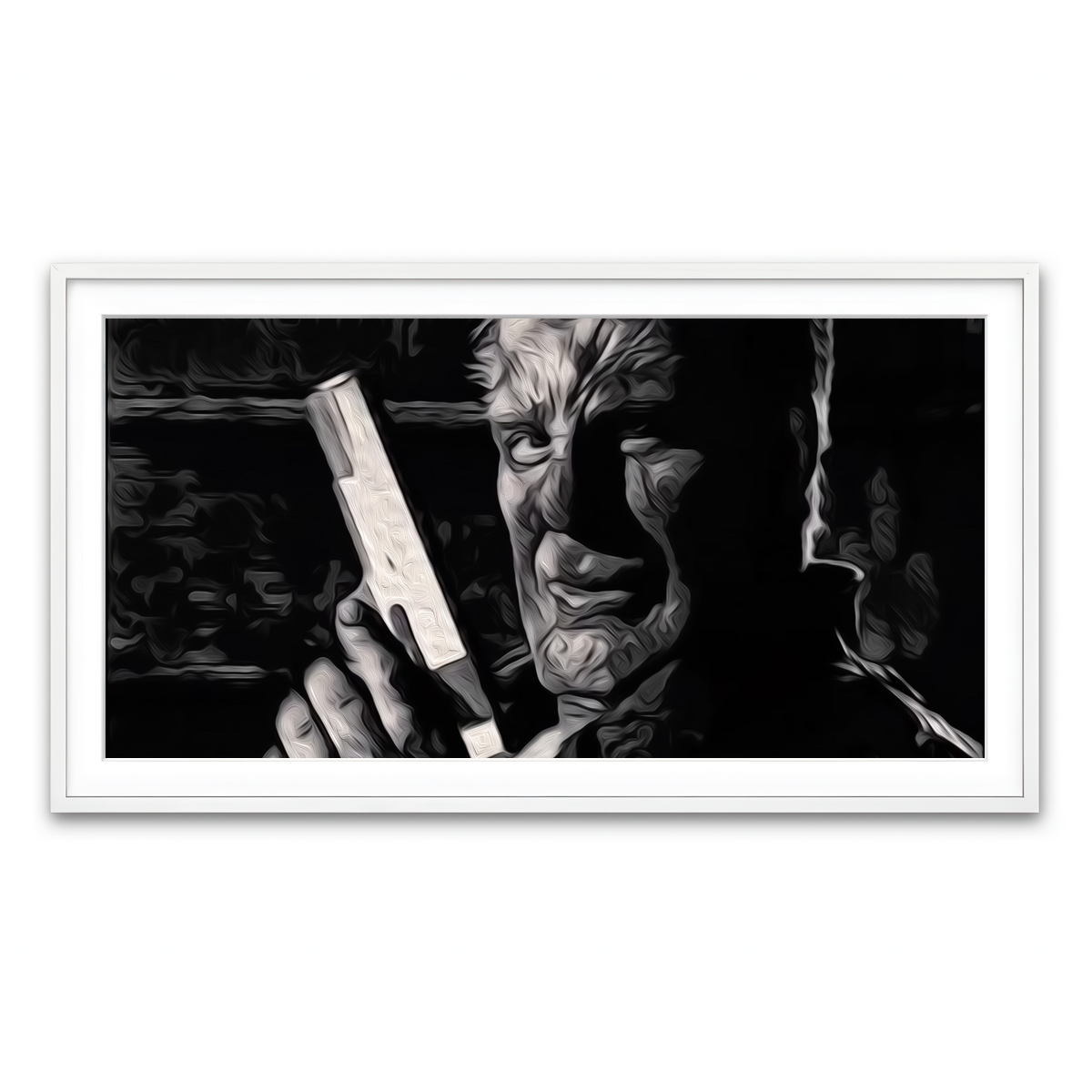 Framed Print 2x1 White