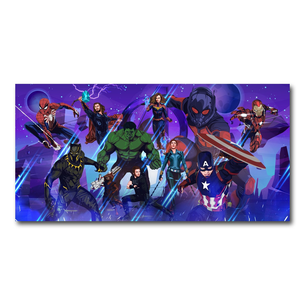 AUTO-MOCKUP WHITE | Marvel Character Collage | 1 Piece | Gallery Wrap Canvas | group=2x1