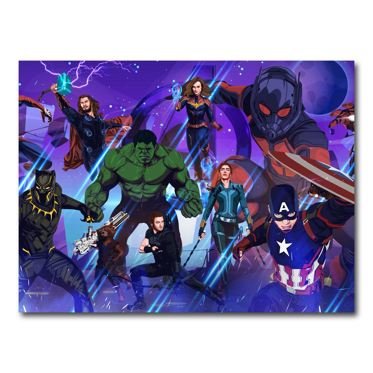 AUTO-MOCKUP WHITE | Marvel Character Collage | 1 Piece | Gallery Wrap Canvas | group=4x3