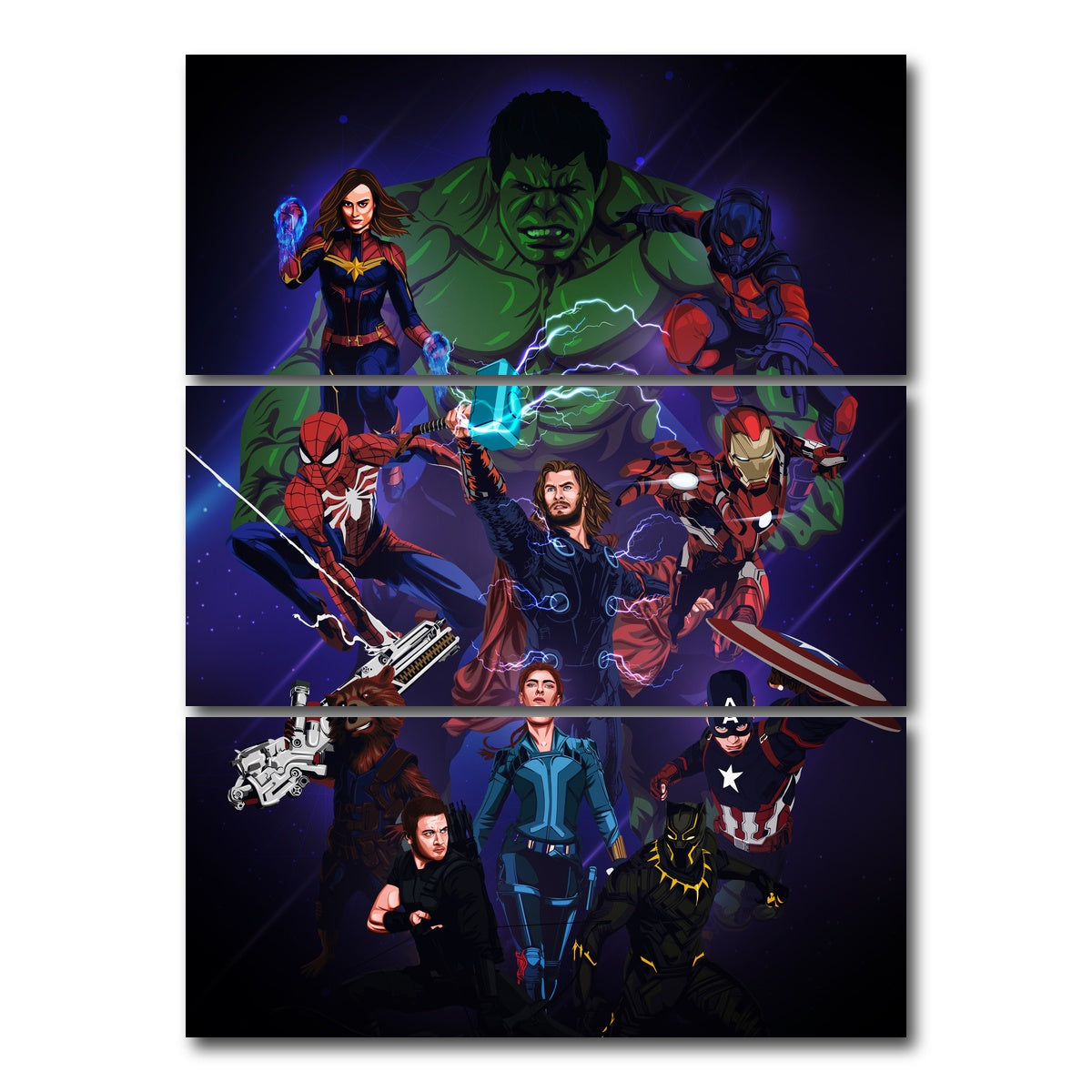 AUTO-MOCKUP WHITE | Marvel Characters | 3 Piece | Gallery Wrap Canvas | group=8x18_stacked