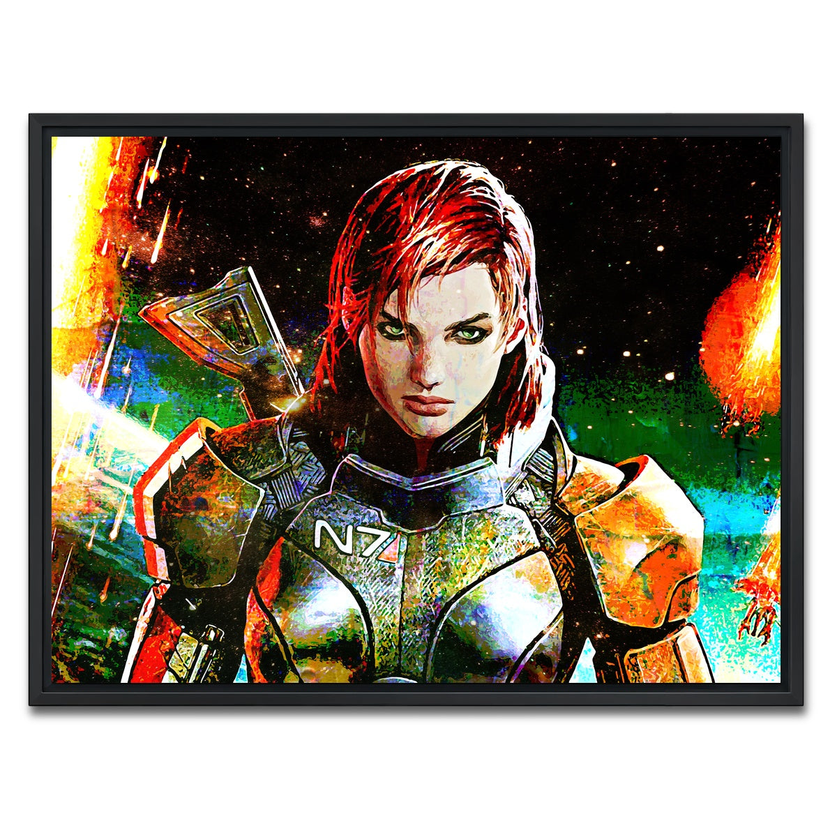 AUTO-MOCKUP WHITE | Mass Effect Femshep | 1 Piece | Black Framed Canvas | group=4x3