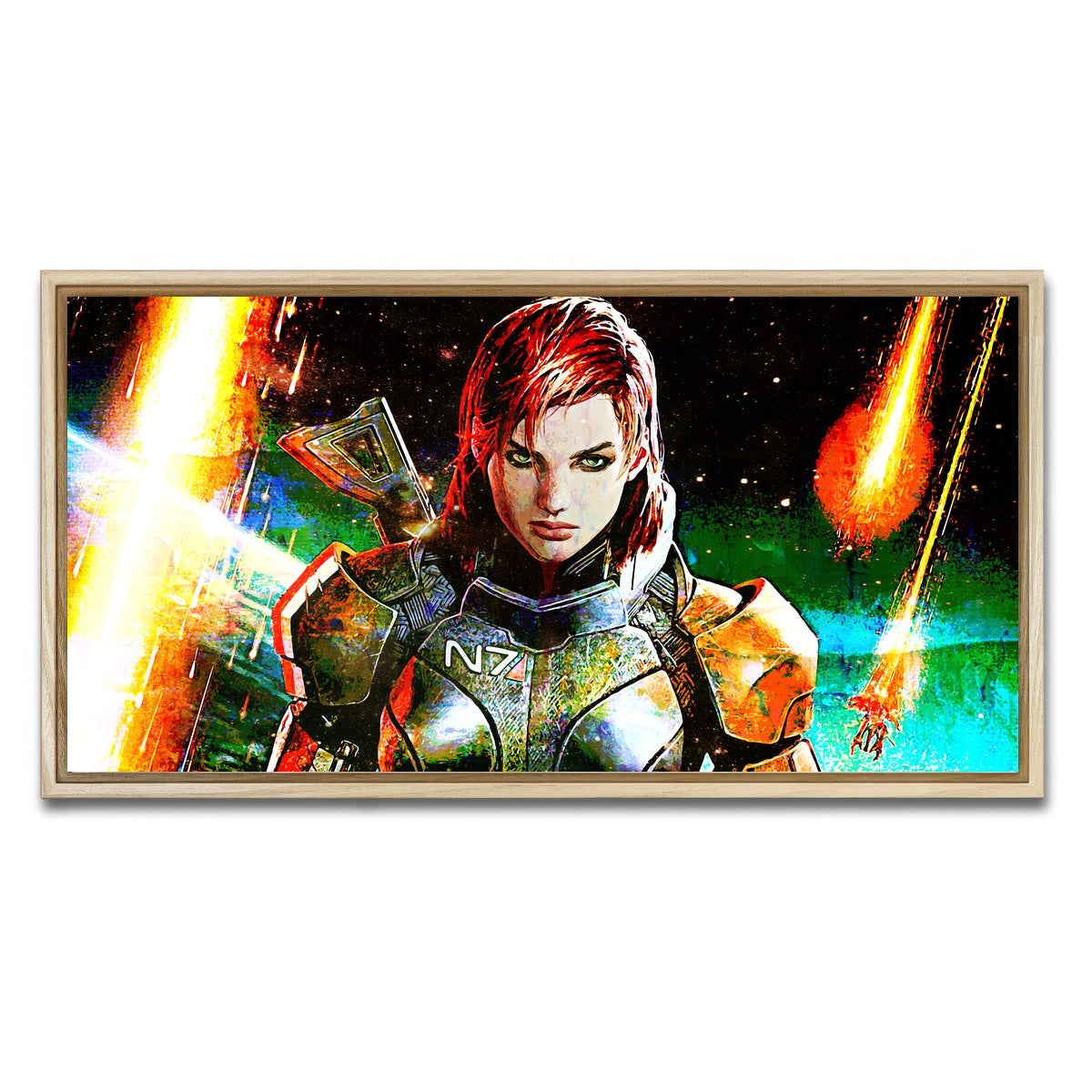 AUTO-MOCKUP WHITE | Mass Effect Femshep | 1 Piece | Natural Framed Canvas | group=2x1