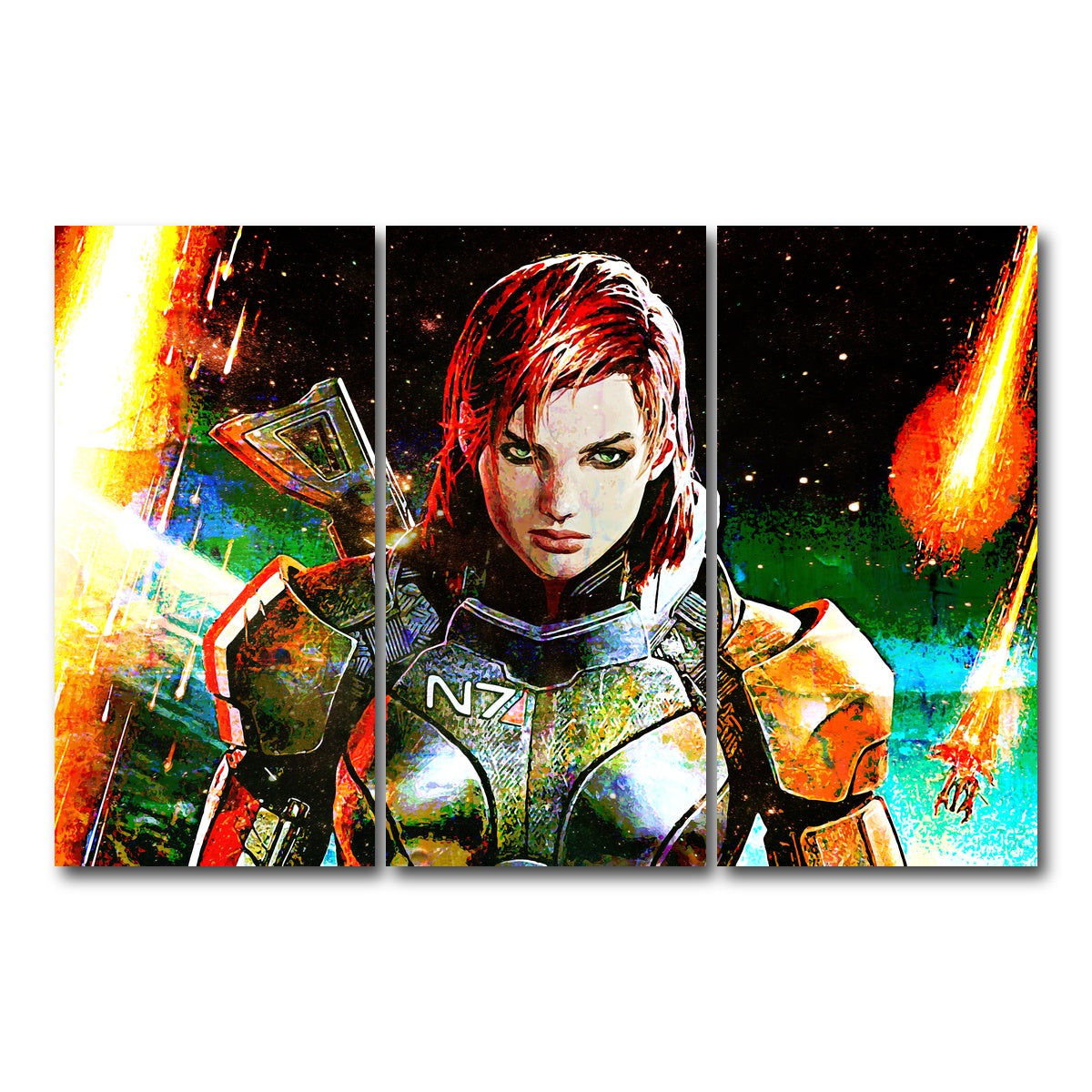 AUTO-MOCKUP WHITE | Mass Effect Femshep | 3 Piece | Gallery Wrap Canvas | group=12x24