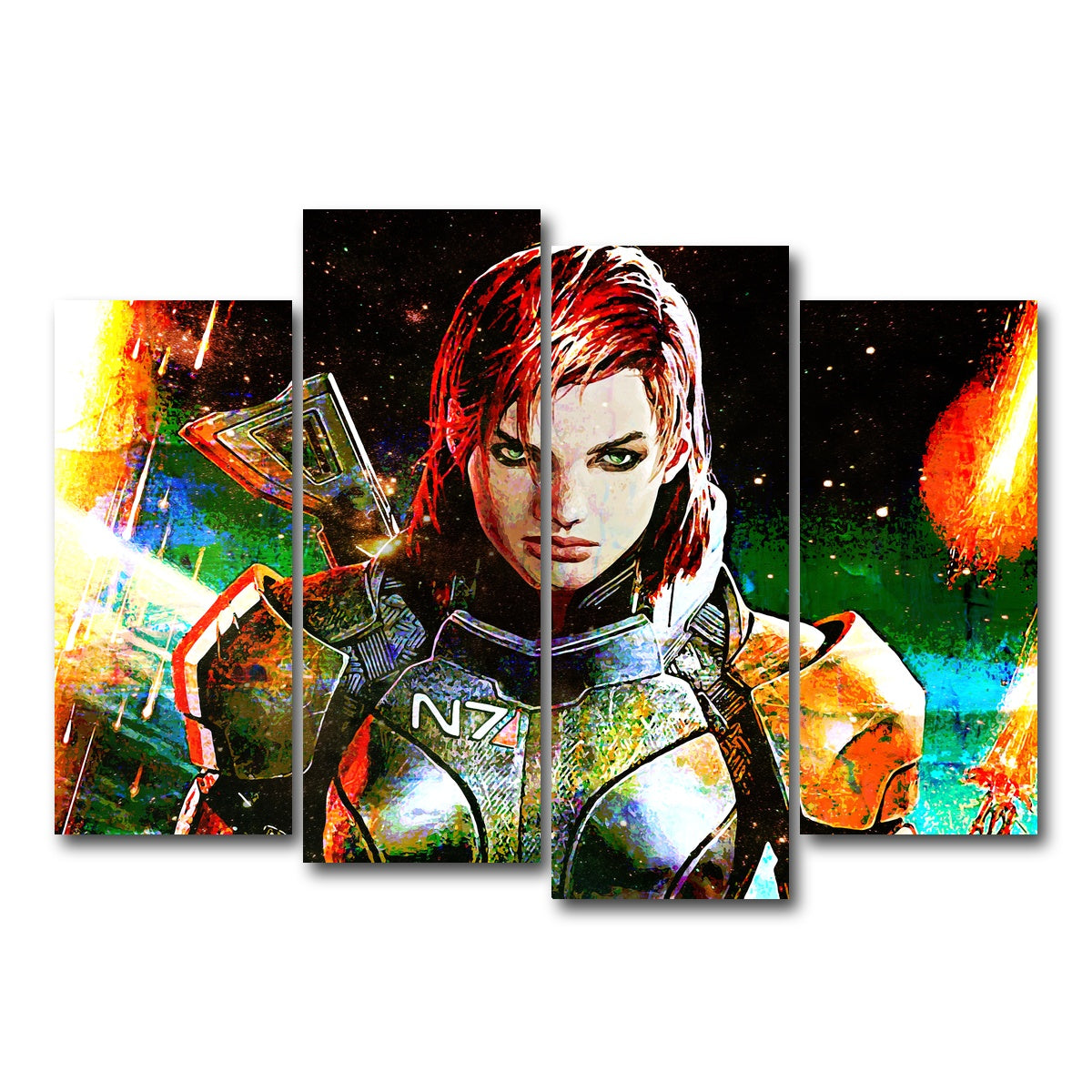 AUTO-MOCKUP WHITE | Mass Effect Femshep | 4 Piece | Gallery Wrap Canvas | group=4_normal