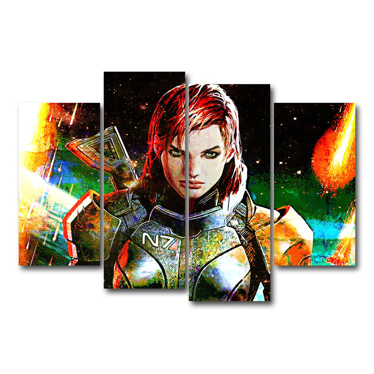 AUTO-MOCKUP WHITE | Mass Effect Femshep | 4 Piece | Gallery Wrap Canvas | group=4_short