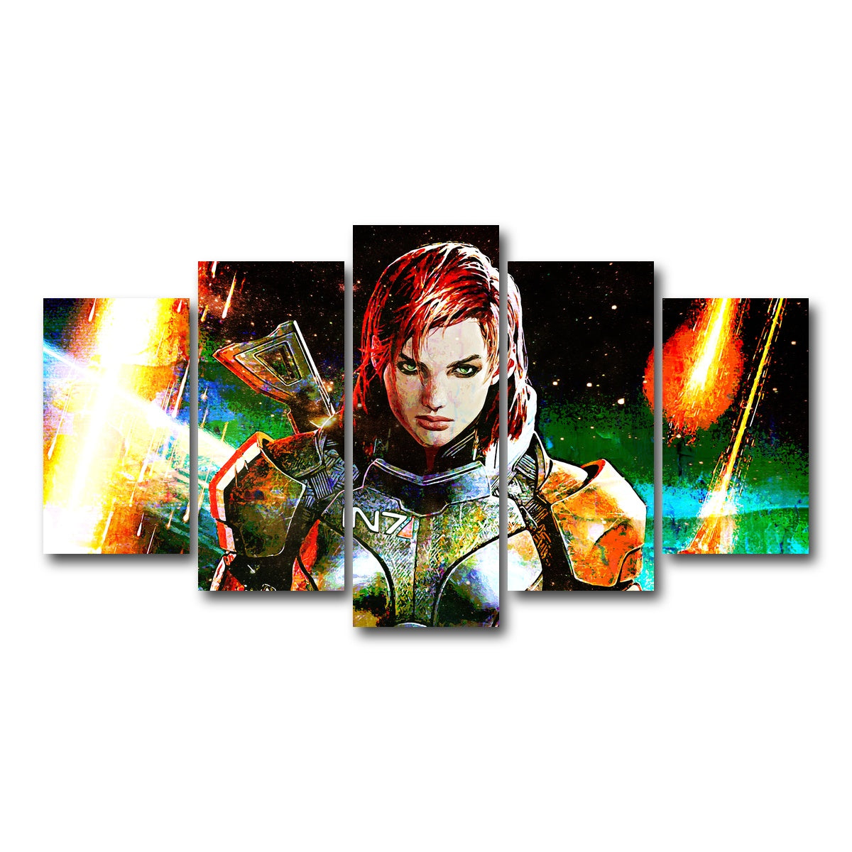 AUTO-MOCKUP WHITE | Mass Effect Femshep | 5 Piece | Gallery Wrap Canvas | group=5_normal