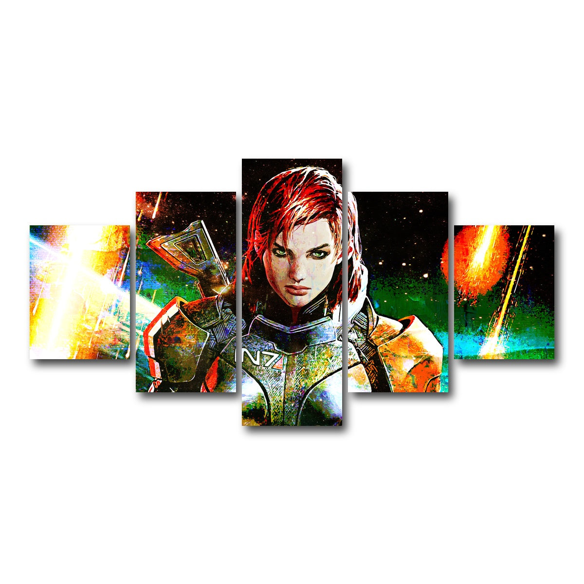 AUTO-MOCKUP WHITE | Mass Effect Femshep | 5 Piece | Gallery Wrap Canvas | group=5_short