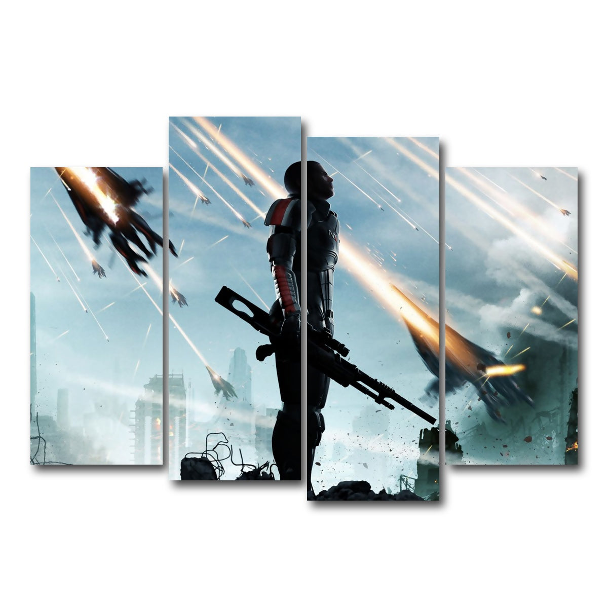 AUTO-MOCKUP WHITE | Mass Effect | 4 Piece | Gallery Wrap Canvas | group=4_normal