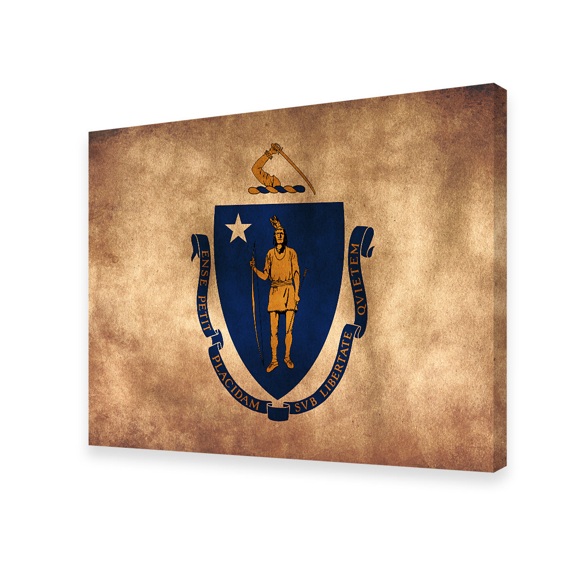 Massachusetts State Flag Grunge Wall Art