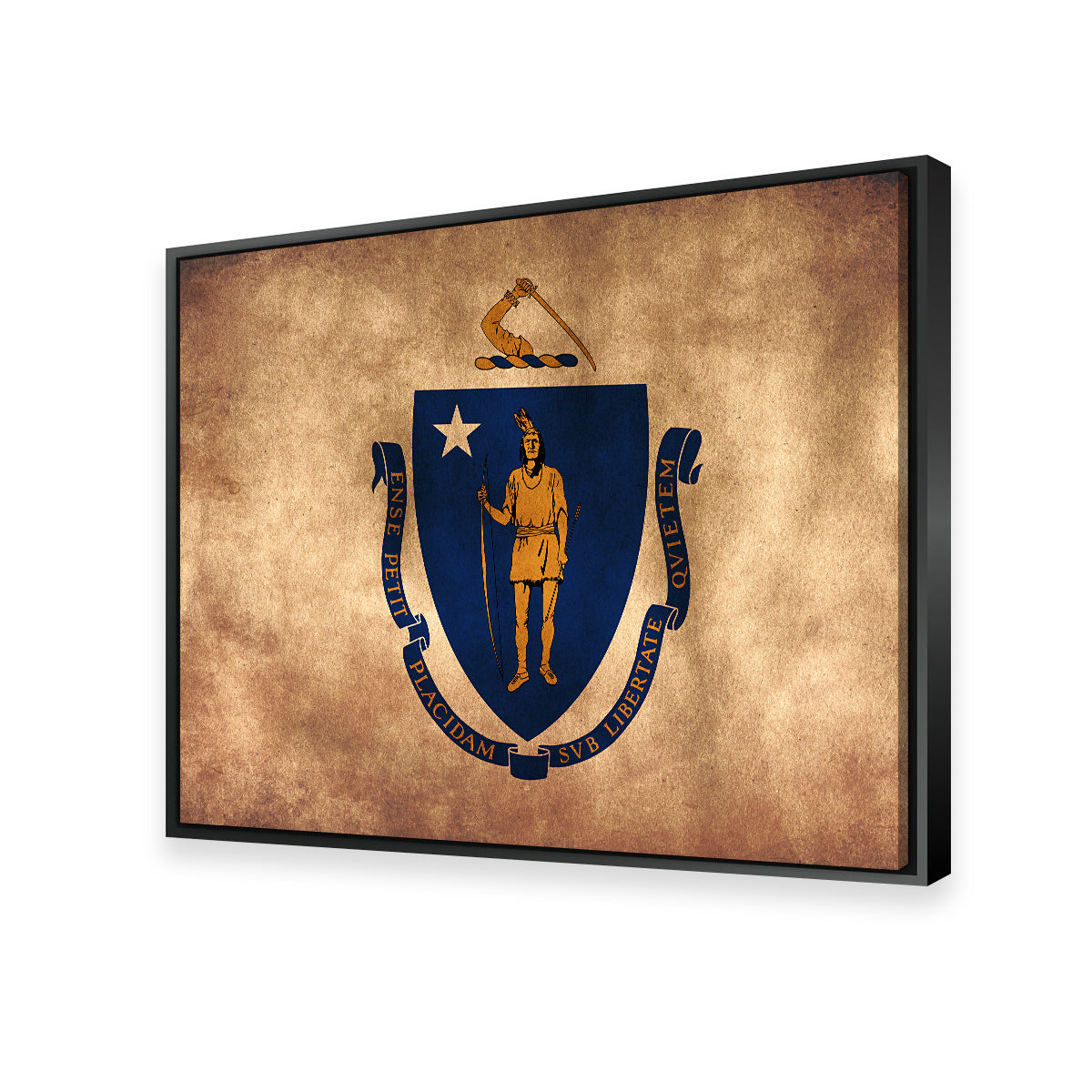 Massachusetts State Flag Grunge Wall Art