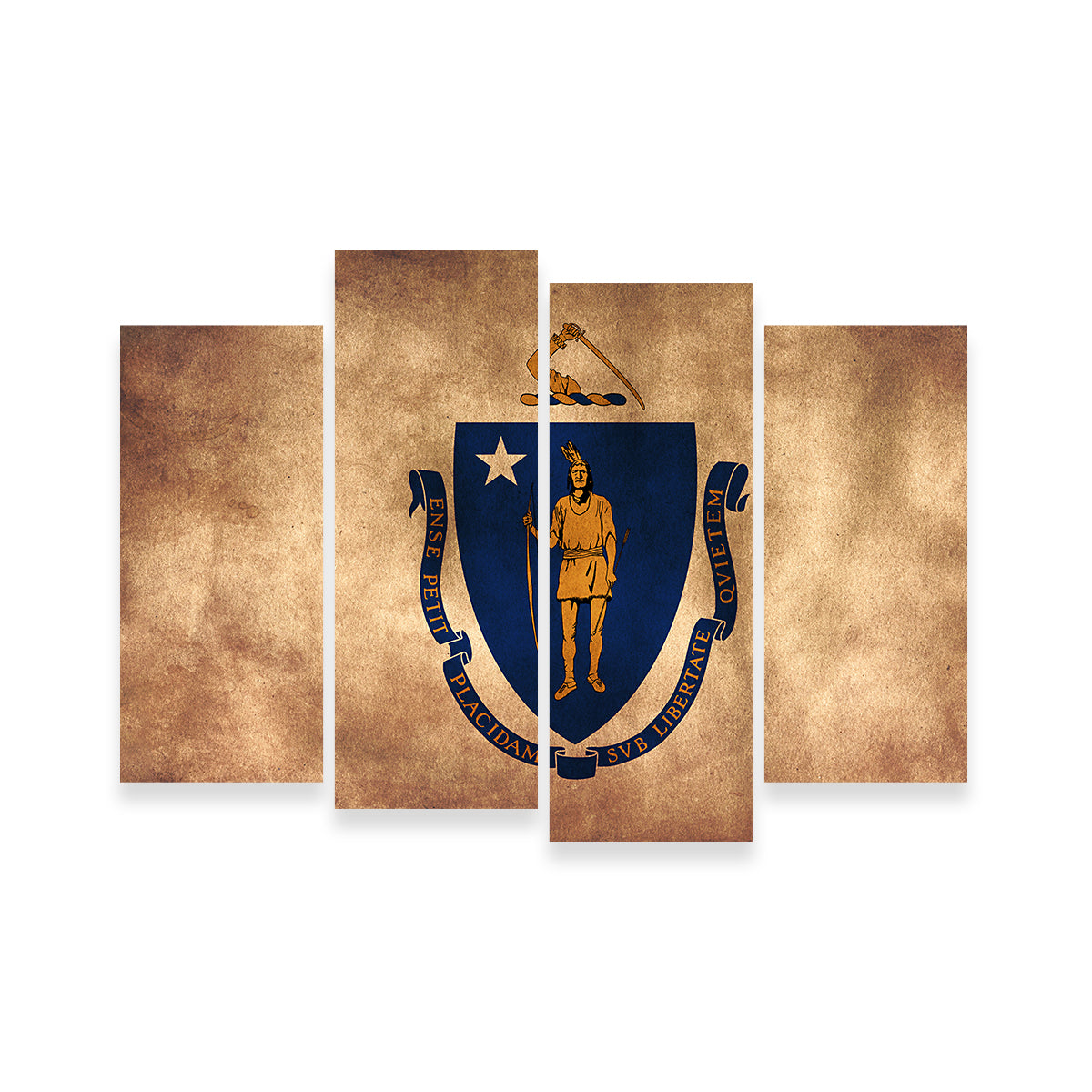 Massachusetts State Flag Grunge Wall Art