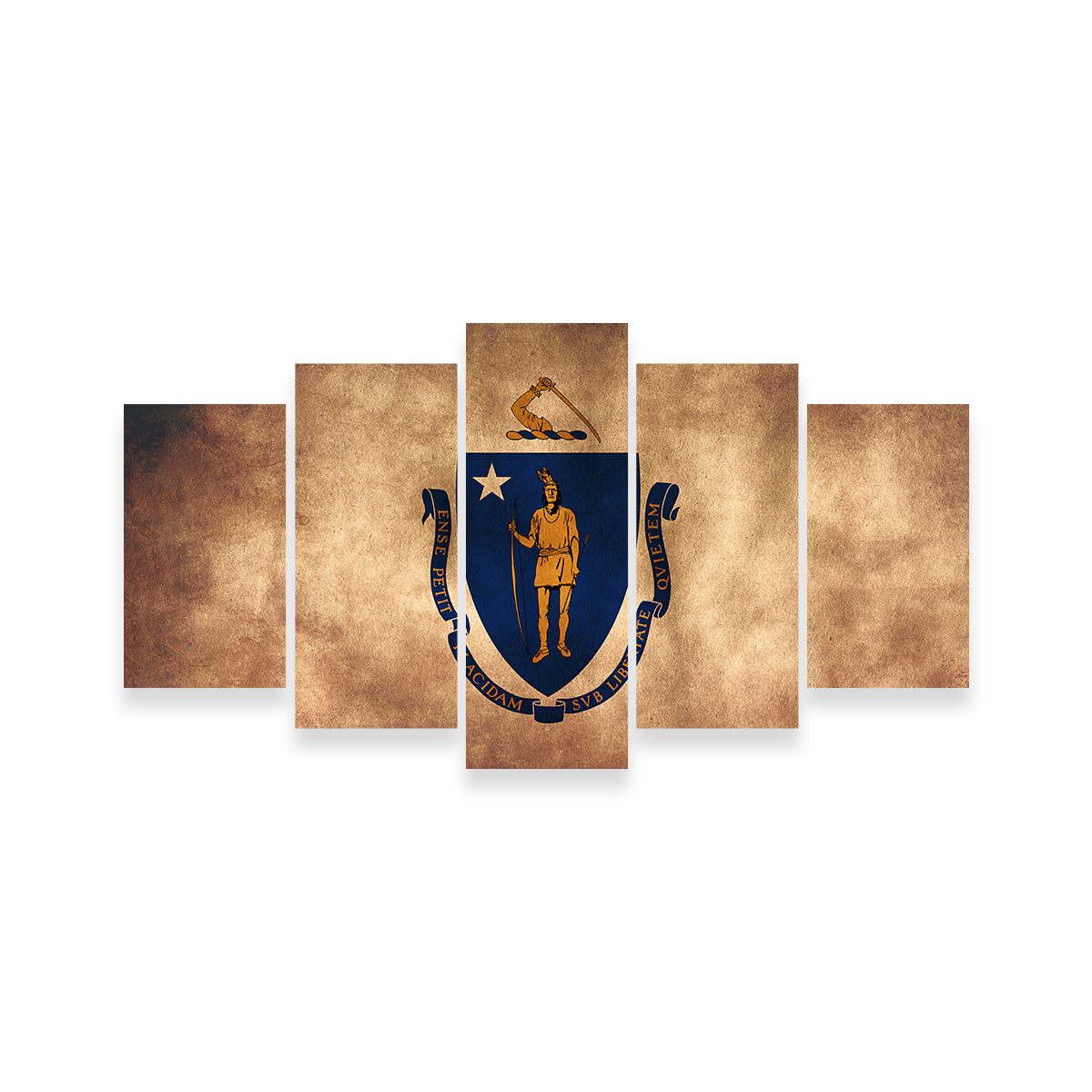 Massachusetts State Flag Grunge Wall Art