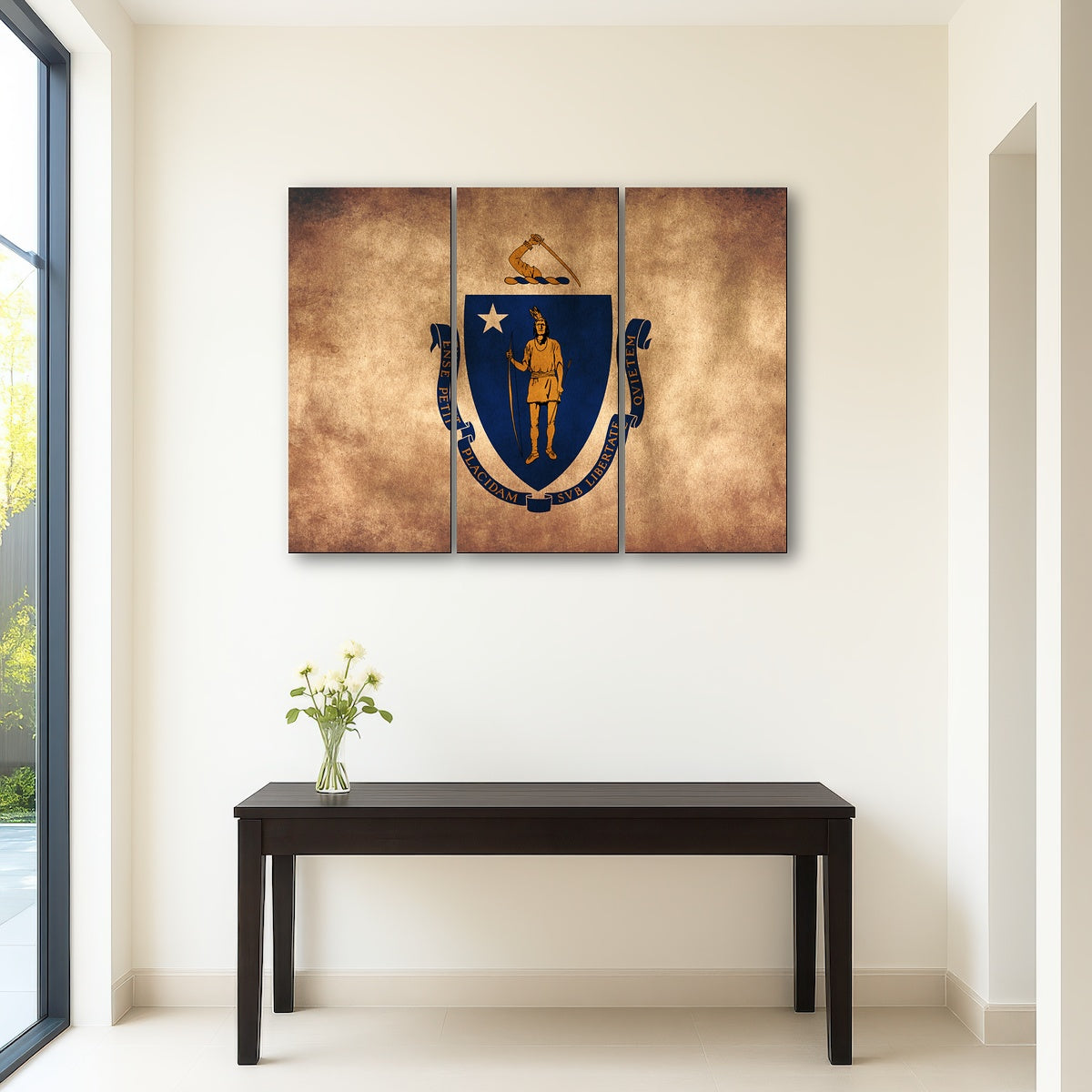 AUTO-MOCKUP ROOM | Massachusetts State Flag Grunge