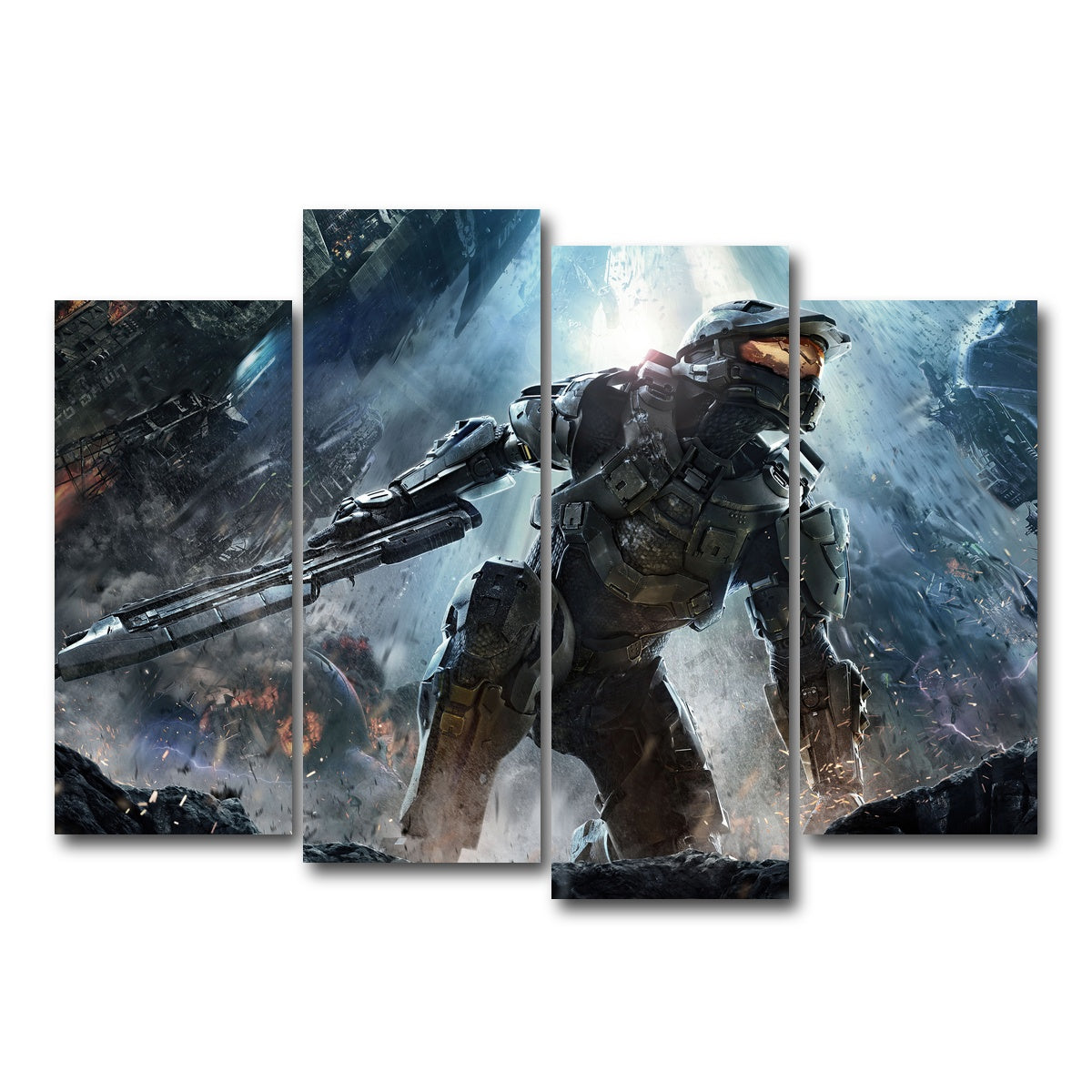 AUTO-MOCKUP WHITE | Master Chief | 4 Piece | Gallery Wrap Canvas | group=4_normal