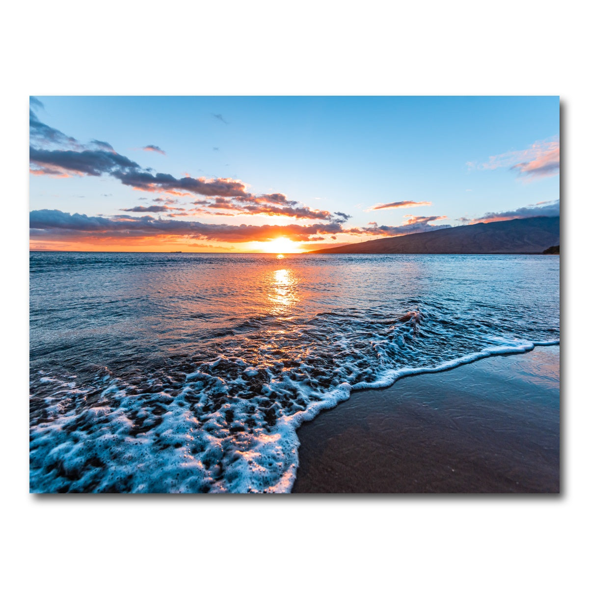 AUTO-MOCKUP WHITE | Maui Beach Sunset | 1 Piece | Gallery Wrap Canvas | group=4x3