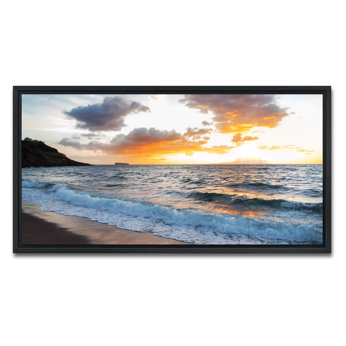 AUTO-MOCKUP WHITE | Maui Black Sand | 1 Piece | Black Framed Canvas | group=2x1