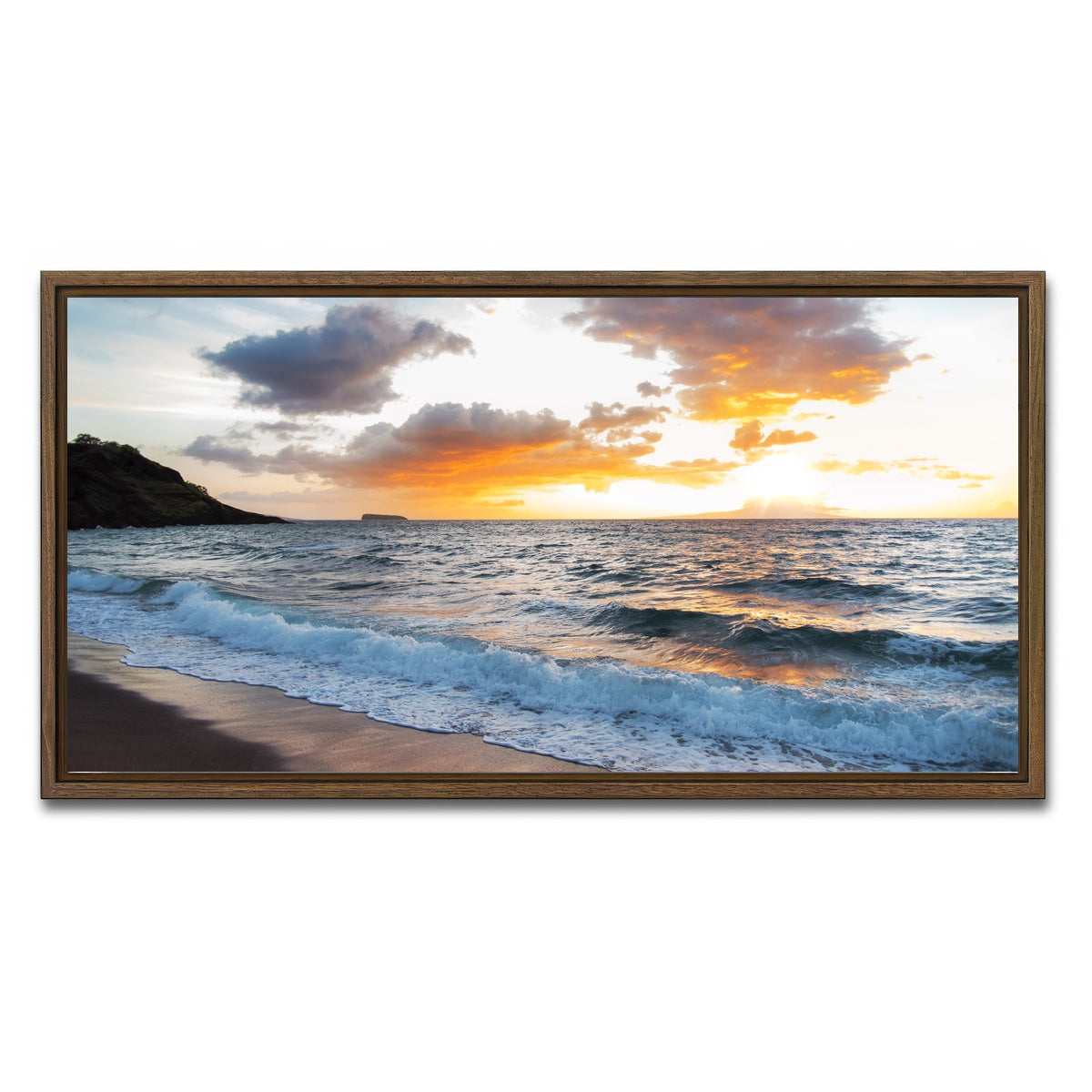 AUTO-MOCKUP WHITE | Maui Black Sand | 1 Piece | Walnut Framed Canvas | group=2x1