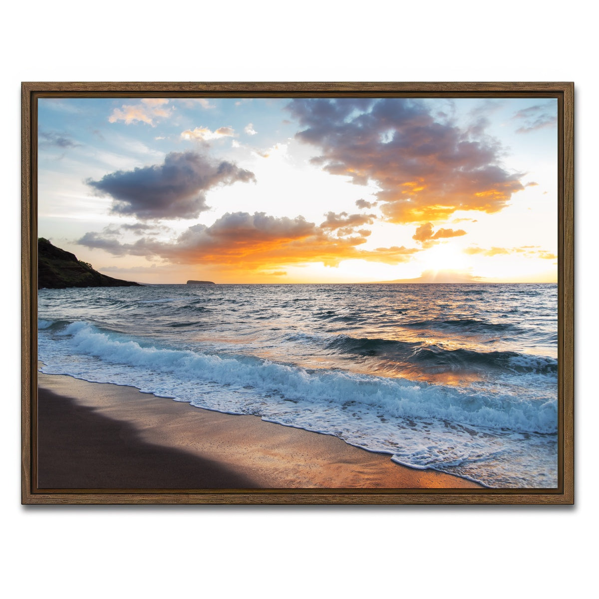 AUTO-MOCKUP WHITE | Maui Black Sand | 1 Piece | Walnut Framed Canvas | group=4x3