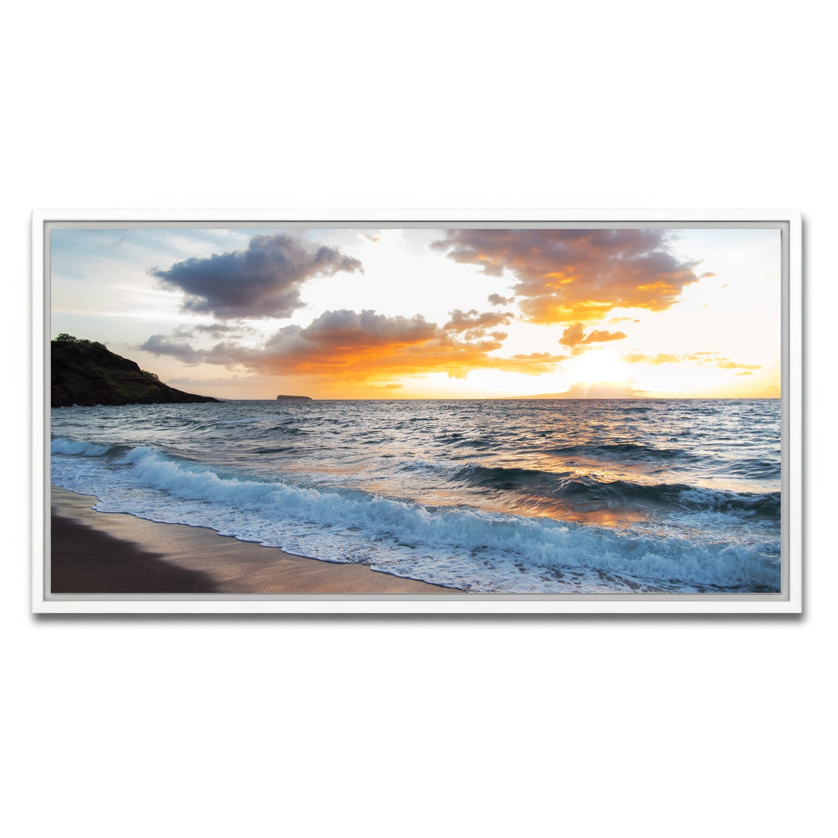 AUTO-MOCKUP WHITE | Maui Black Sand | 1 Piece | White Framed Canvas | group=2x1