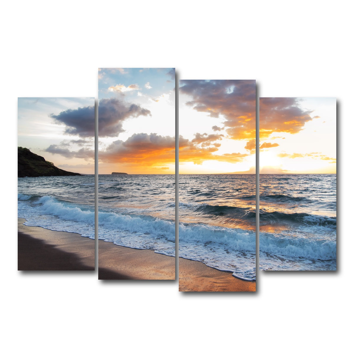 AUTO-MOCKUP WHITE | Maui Black Sand | 4 Piece | Gallery Wrap Canvas | group=4_normal