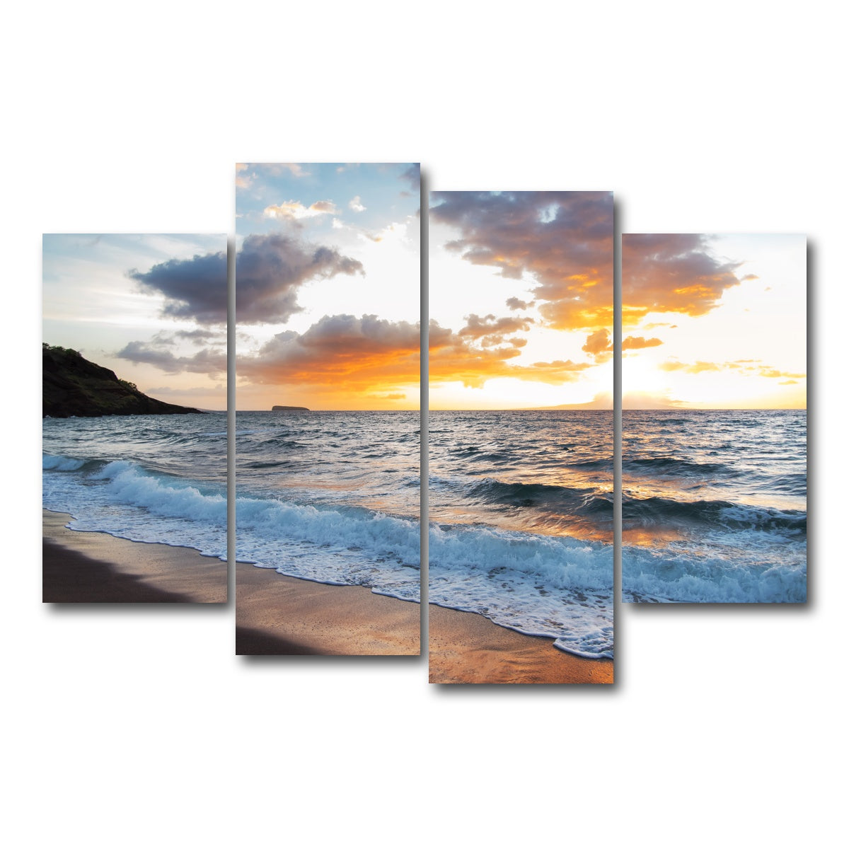 AUTO-MOCKUP WHITE | Maui Black Sand | 4 Piece | Gallery Wrap Canvas | group=4_short