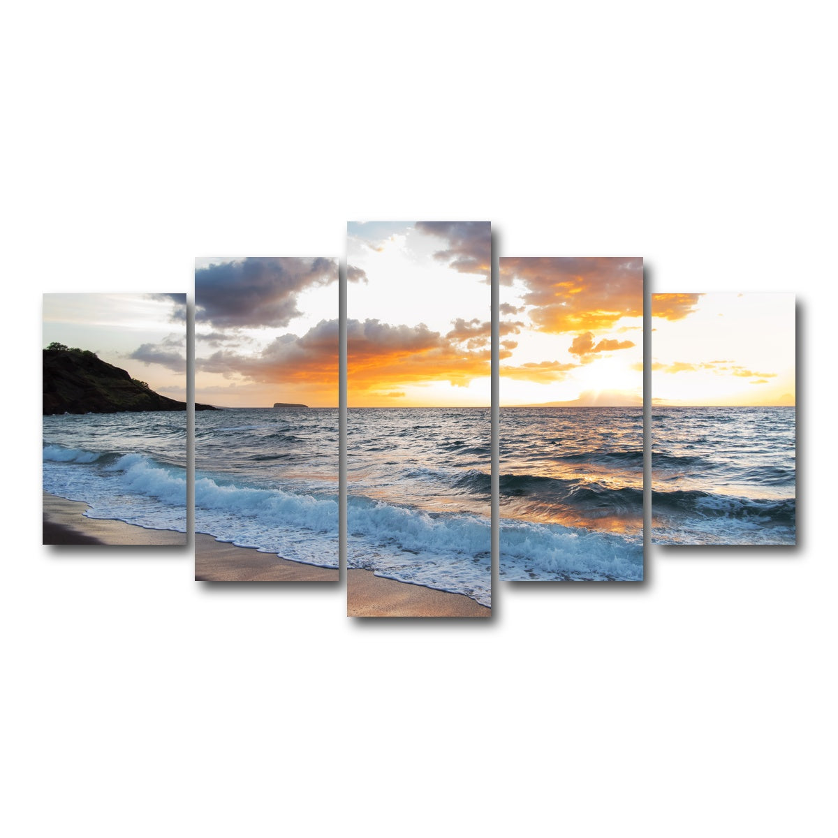 AUTO-MOCKUP WHITE | Maui Black Sand | 5 Piece | Gallery Wrap Canvas | group=5_normal