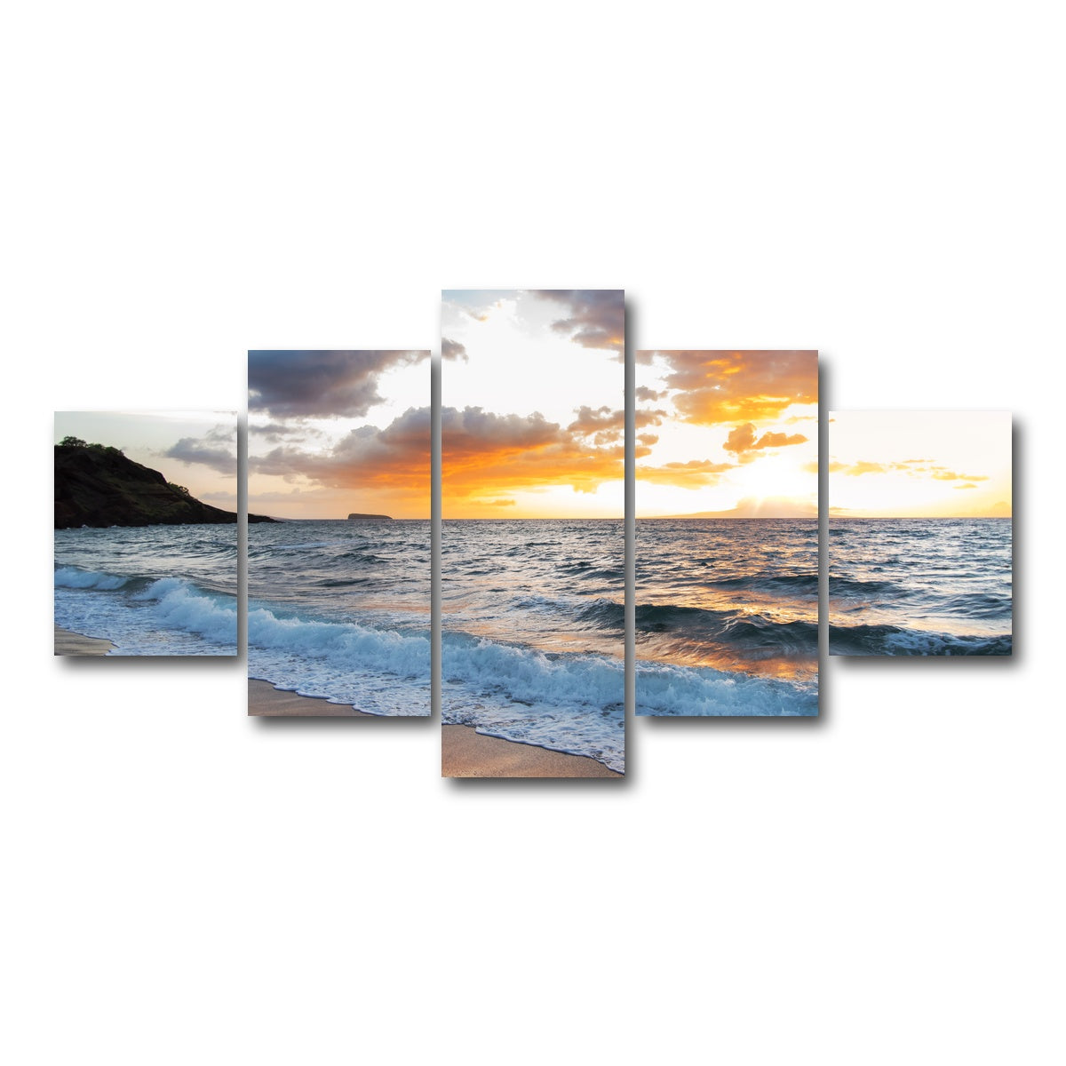 AUTO-MOCKUP WHITE | Maui Black Sand | 5 Piece | Gallery Wrap Canvas | group=5_short