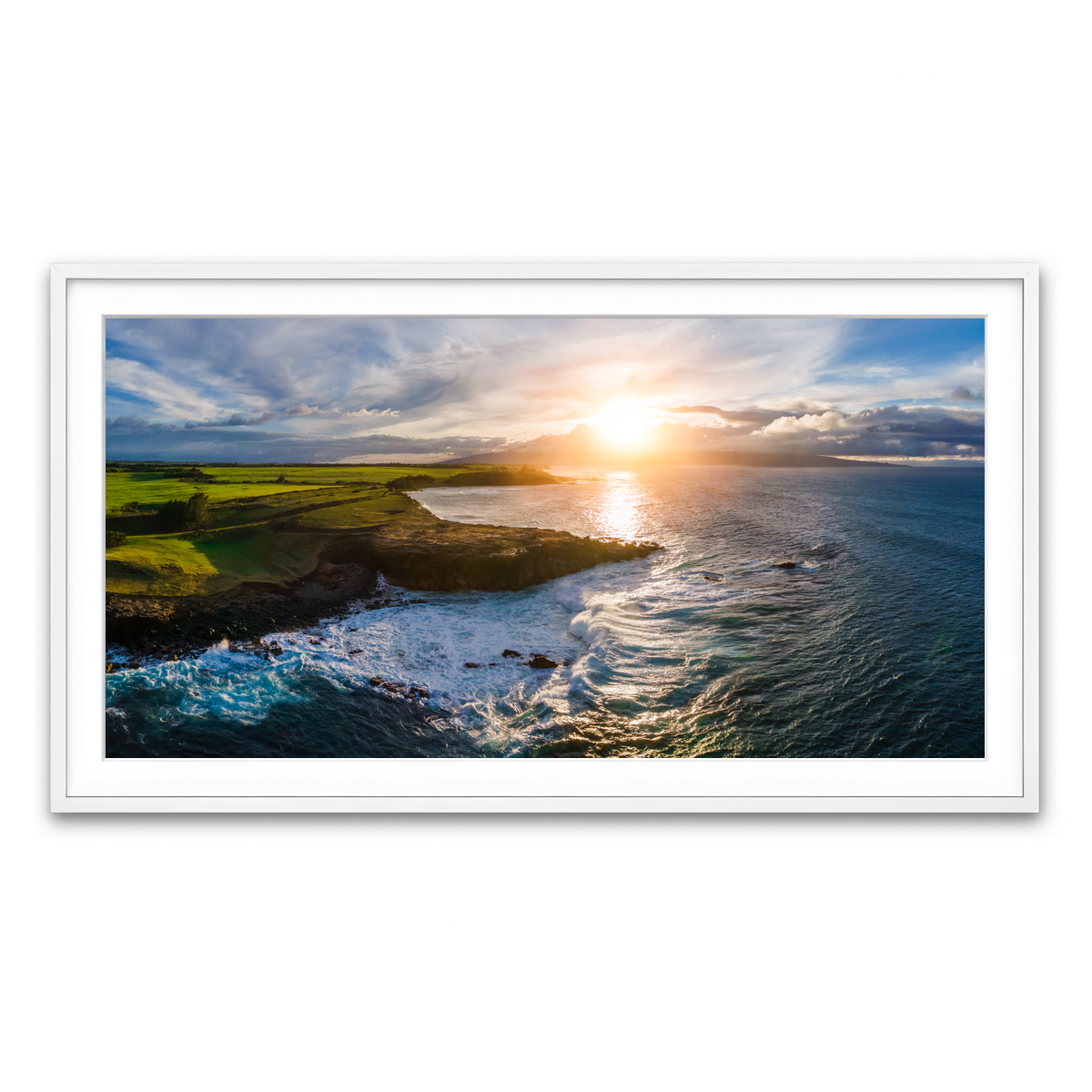 Framed Print 2x1 White