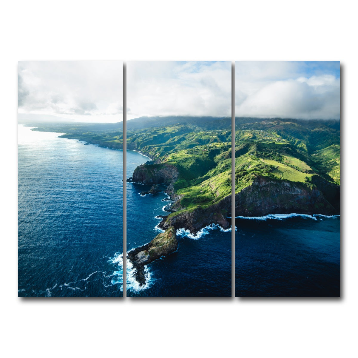 AUTO-MOCKUP WHITE | Maui Coast | 3 Piece | Gallery Wrap Canvas | group=8x18