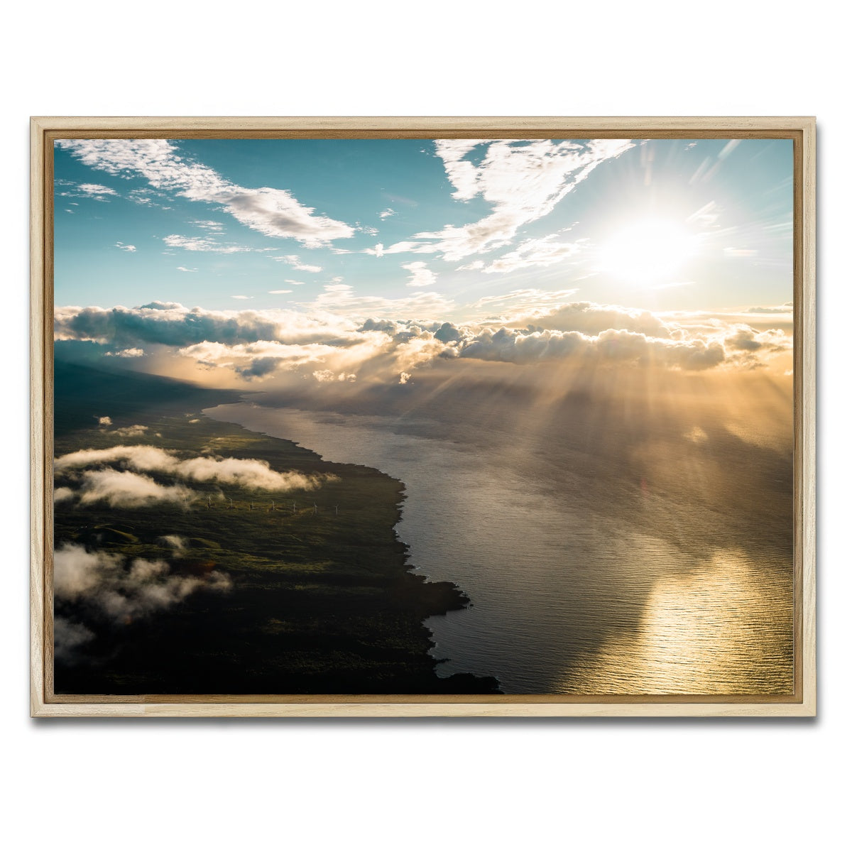 AUTO-MOCKUP WHITE | Maui From Above | 1 Piece | Natural Framed Canvas | group=4x3