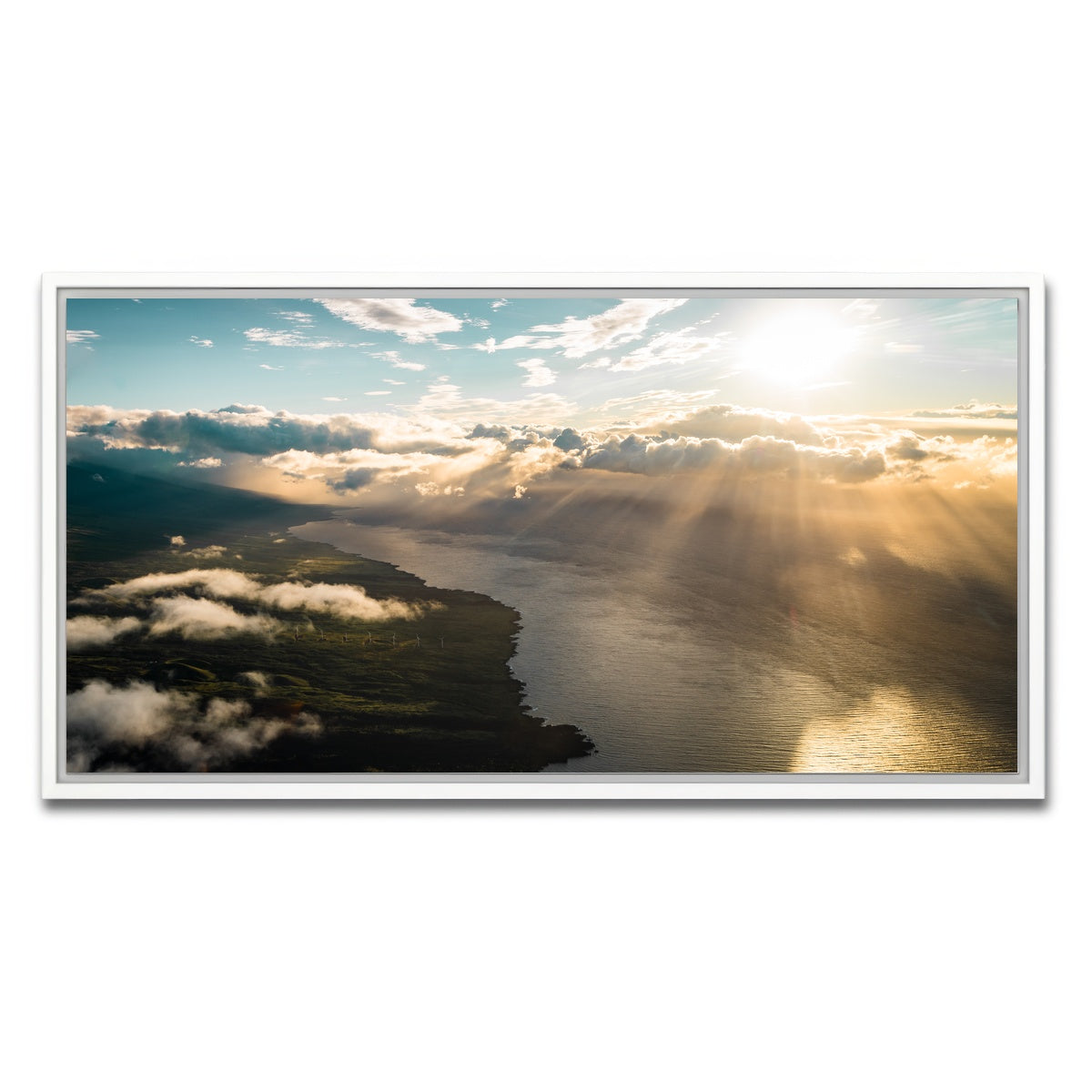 AUTO-MOCKUP WHITE | Maui From Above | 1 Piece | White Framed Canvas | group=2x1