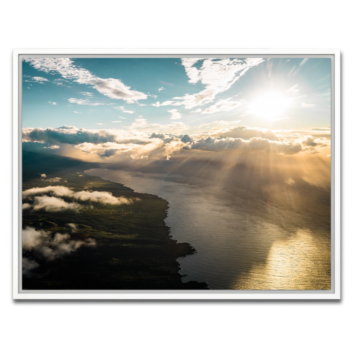 AUTO-MOCKUP WHITE | Maui From Above | 1 Piece | White Framed Canvas | group=4x3