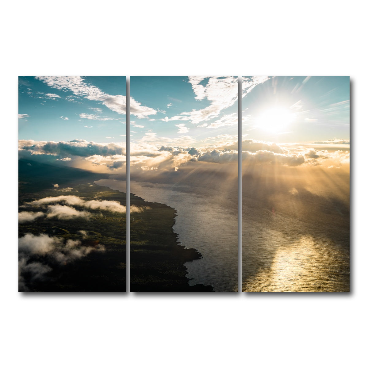 AUTO-MOCKUP WHITE | Maui From Above | 3 Piece | Gallery Wrap Canvas | group=12x24