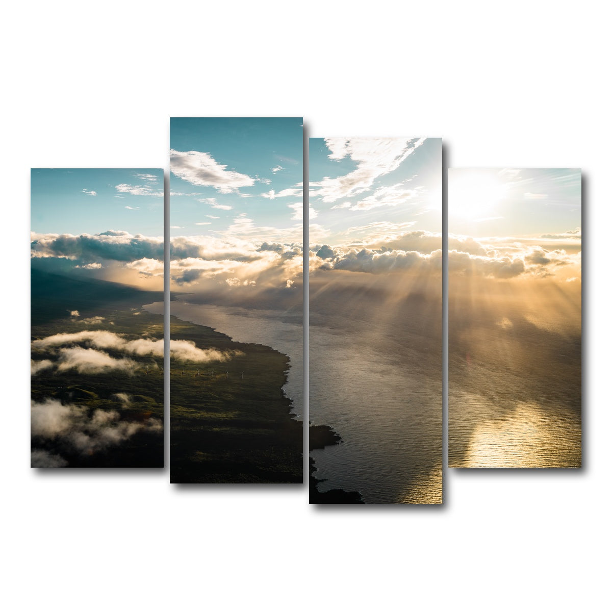 AUTO-MOCKUP WHITE | Maui From Above | 4 Piece | Gallery Wrap Canvas | group=4_normal