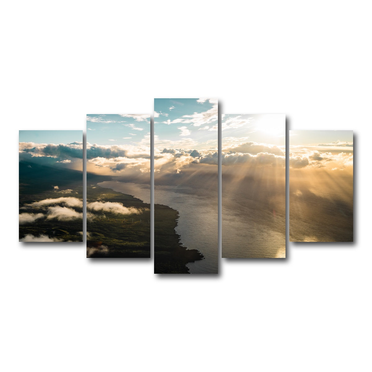 AUTO-MOCKUP WHITE | Maui From Above | 5 Piece | Gallery Wrap Canvas | group=5_normal